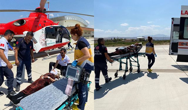 94 yaşındaki hasta helikopter ambulansla Van'a sevk edildi