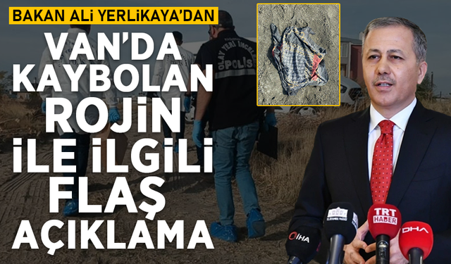 Bakan Ali Yerlikaya’dan Van’da kaybolan Rojin ile ilgili flaş açıklama