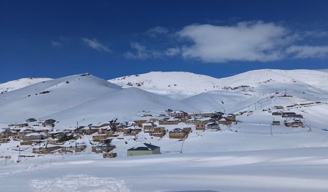 Başkale'de kar etkili oldu, yollar kapandı