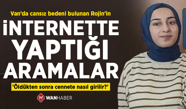 Van'da cansız bedeni bulunan Rojin'in internette yaptığı aramalar