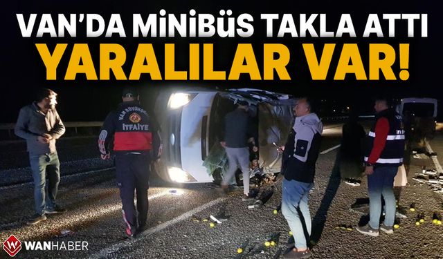 Edremit'te minibüs takla attı!