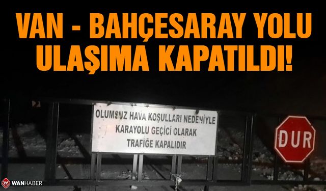 Van-Bahçesaray kara yolu kar ve tipi nedeniyle ulaşıma kapatıldı