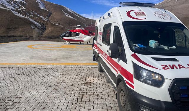 Ambulans helikopter 2 kez Bahçesaray'a uçtu