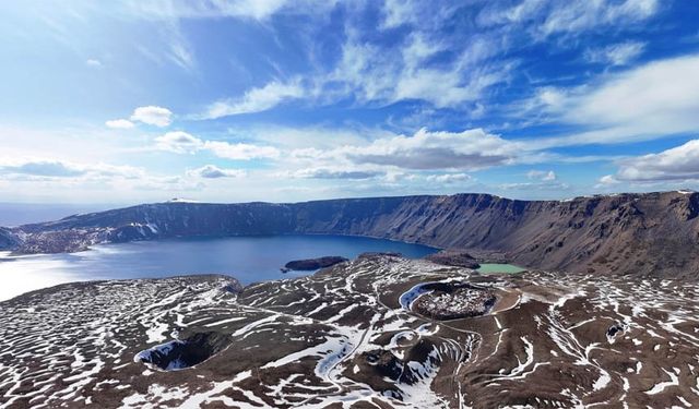 Nemrut Kalderası havadan görüntülendi