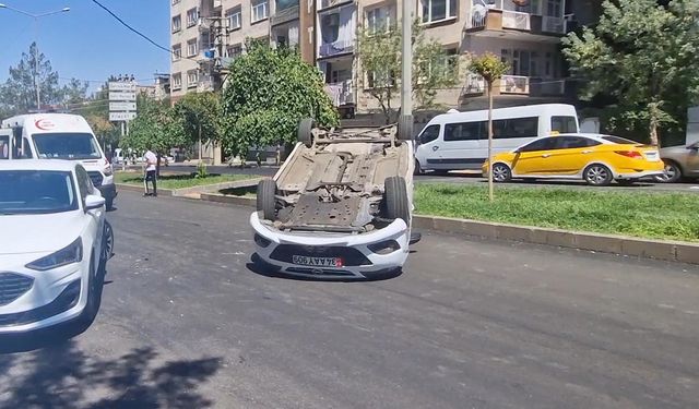 4 yaşındaki sürücünün kullandığı otomobil takla attı