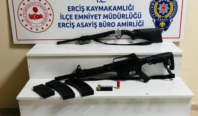 Van'da ruhsatsız silah ele geçirildi