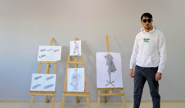 Van'da görme engelli üniversite öğrencisinden sanat başarısı