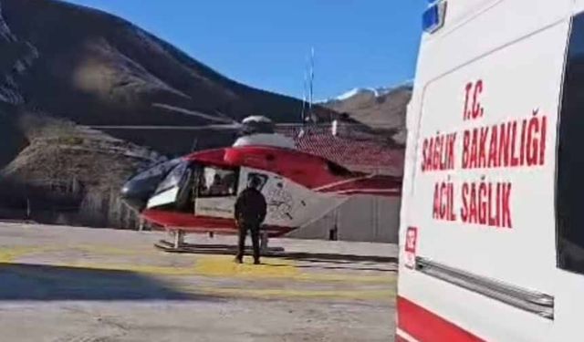Hamile kadın ambulans helikopterle Van’a getirildi