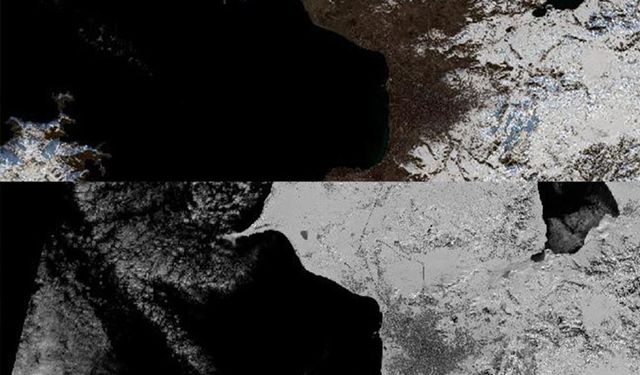 Van Gölü çevresinde kar örtüsü arttı