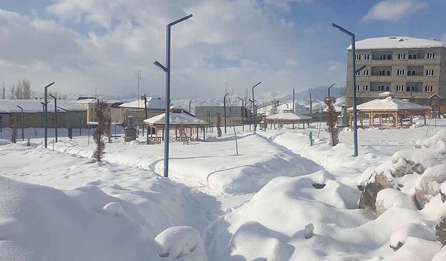 Başkale'de kar yağışı