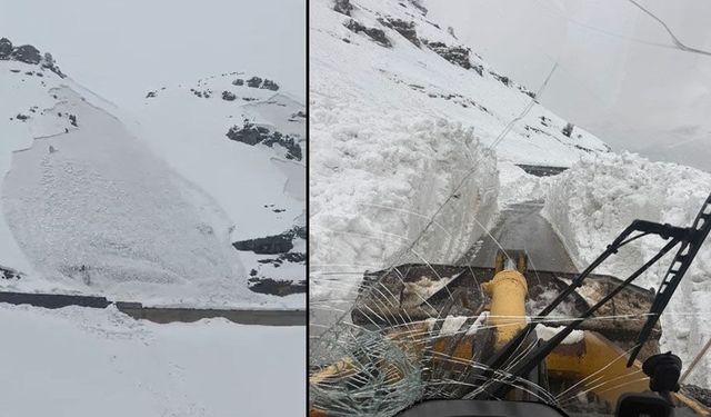 Hakkari’de düşen çığ görüntülendi