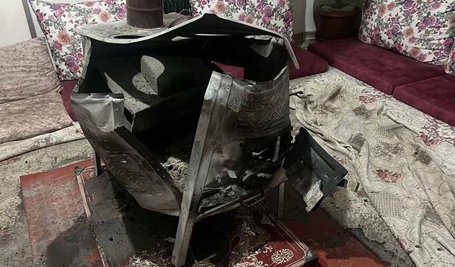 Odun sobası patladı: Bir aile ölümden döndü