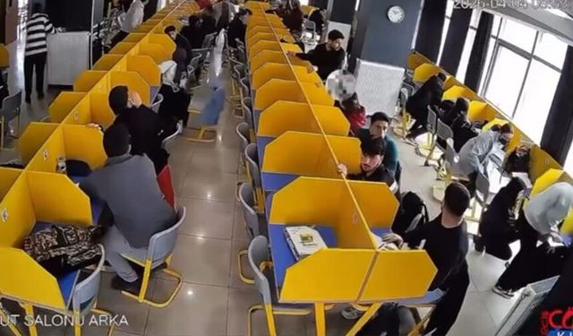 Van'daki depremde, dershanede öğrencilerin yaşadığı panik kamerada