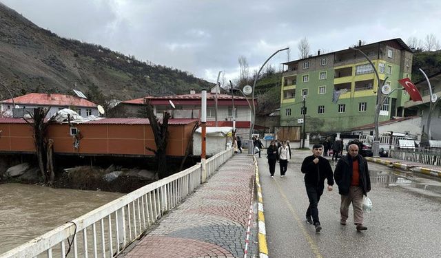Çatak'ta aşırı yağış nedeniyle köprü kapatıldı