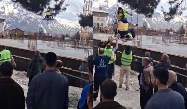 Kafasına pompa borusu düşen işçi yaralandı