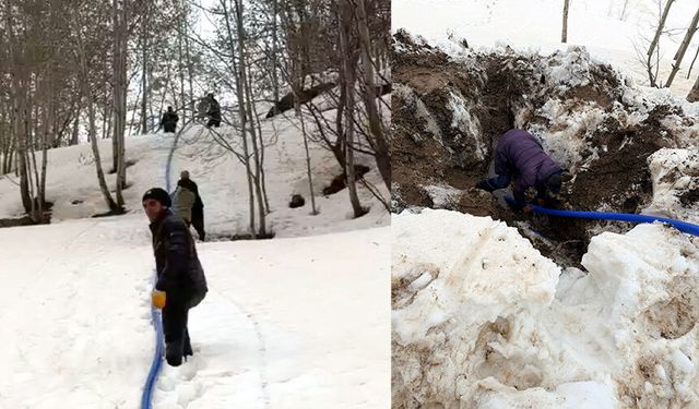 Van'da çığ altında kalan su şebekesi devre dışı kaldı