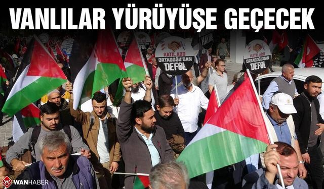 Van’dan Filistin’e destek yürüyüşü