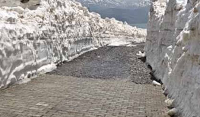 Kar kalınlığının 7 metreyi bulduğu Nemrut yolunda çalışma başlatıldı