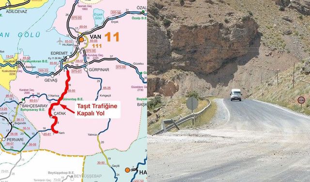 Çatak yolu araç trafiğine kapatıldı