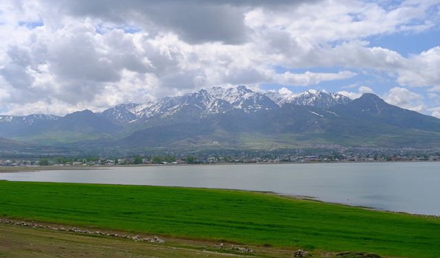 Van'da renklerin eşsiz uyumu! Mavi, beyaz ve yeşil aynı karede…