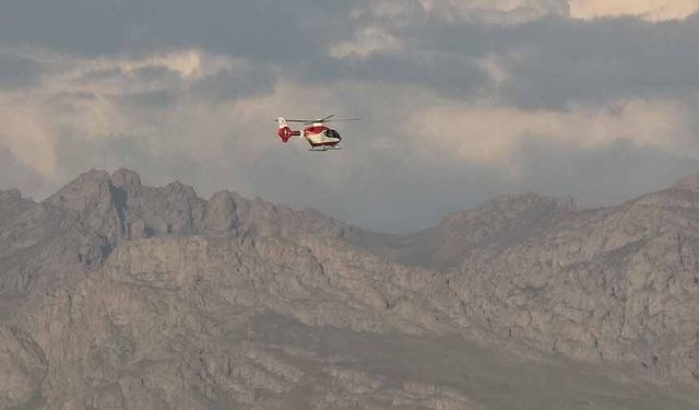 Hamile kadın ambulans helikopter ile Van'a getirildi