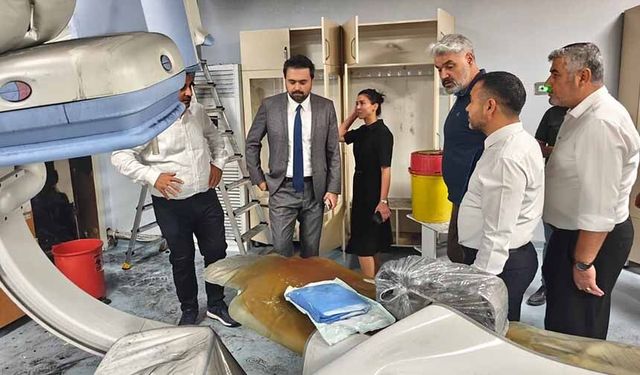 Van Bölge Hastanesi’nde yangında zarar gören alanlar incelendi