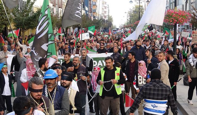 Vanlılar Filistin'e destek için yürüdü!