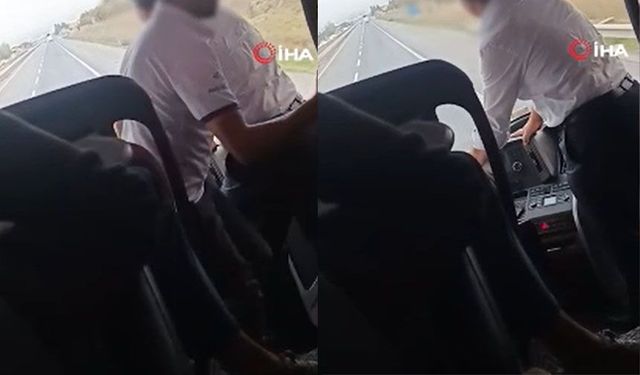 Van yolcu otobüsünde pes dedirten şoför değişimi