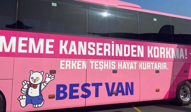 Van’da farkındalık adına pembe otobüs 