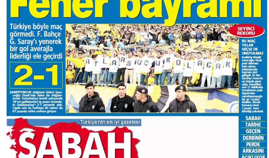 1999'dan bu yana Kadıköy'de zafer manşetleri!