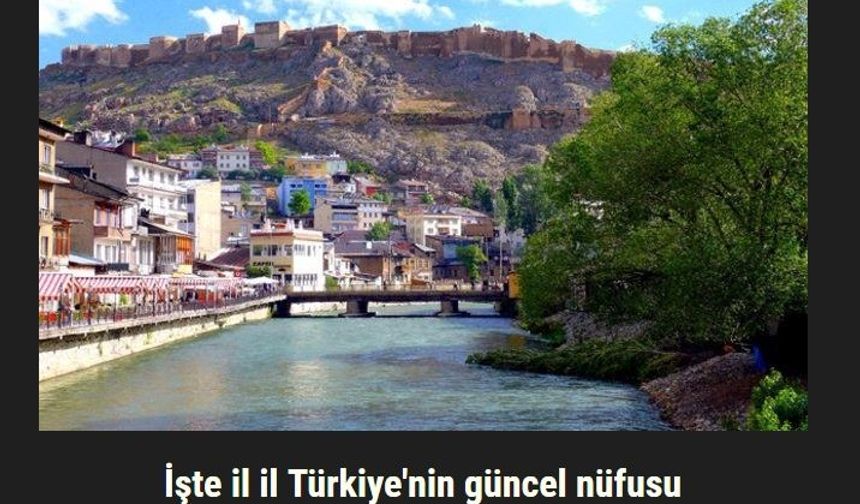 İşte il il Türkiye'nin yeni nüfusu