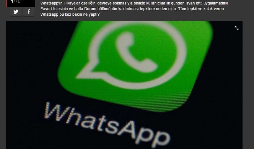 Whatsapp pes etti, o özellik geri döndü!