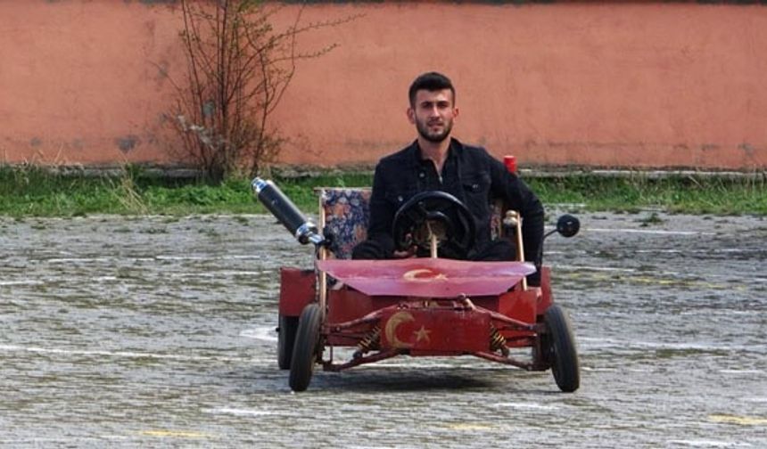 Van'da liseli gencin hurdalardan yaptığı araba beğeni topluyor