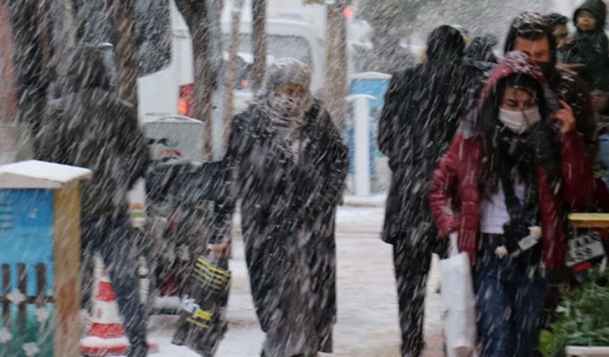 Beyaz örtüyle kaplanan Van kent merkezinden kar manzaraları