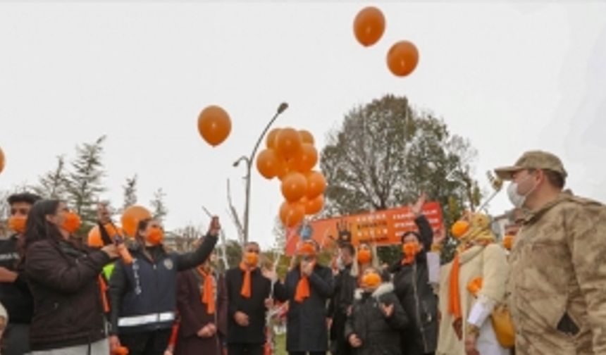 Van'da turuncu balonlar farkındalık için gökyüzüne bırakıldı