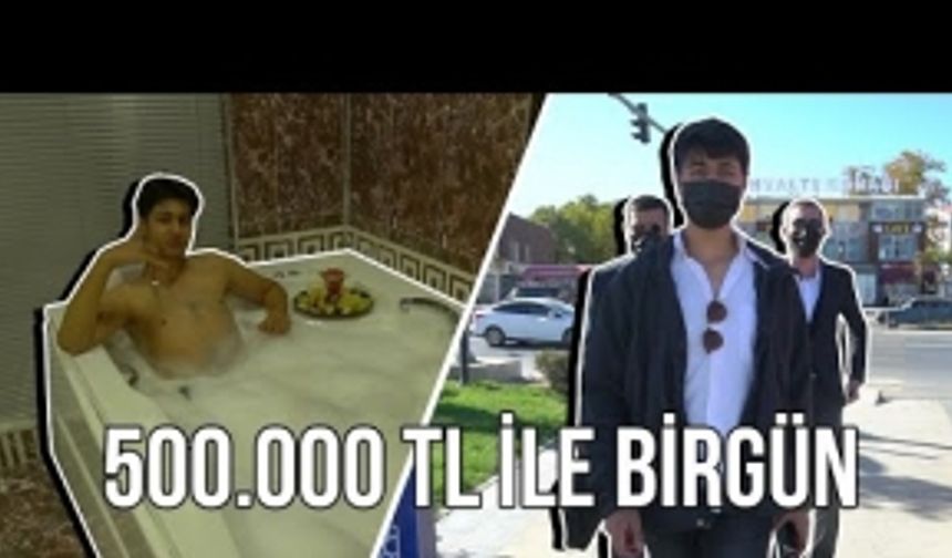 Youtuber genç Van'da 500 bin TL ile bir gün geçirdi