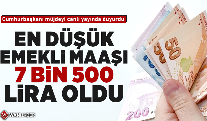 Cumhurbaşkanı Erdoğan'dan emekliye müjde! En düşük maaş 7 bin 500 TL oldu
