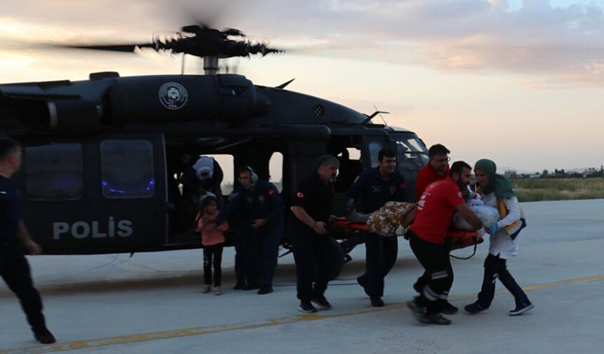 Van'da polis helikopteri hamile kadın için havalandı