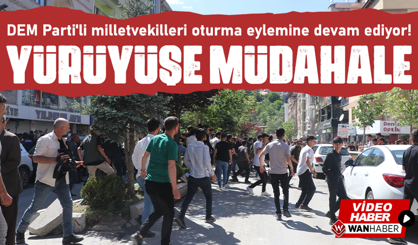 Kayyum atamasına karşı yürüyüş yapan gruba polis müdahalede bulundu