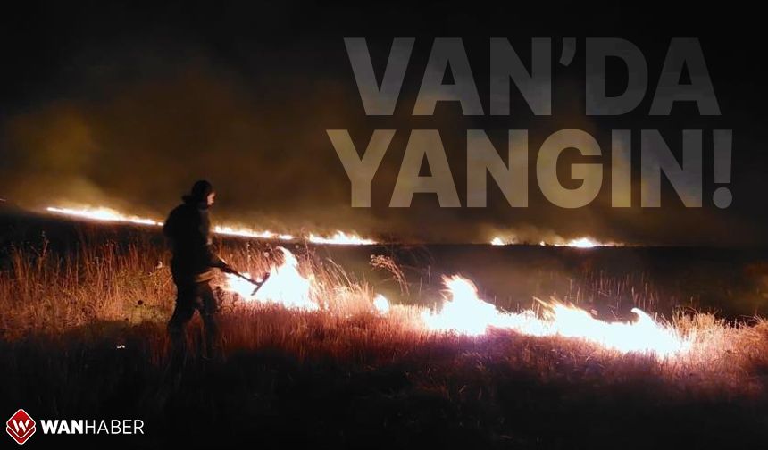 Van'ın Tuşba ilçesinde anız yangını!