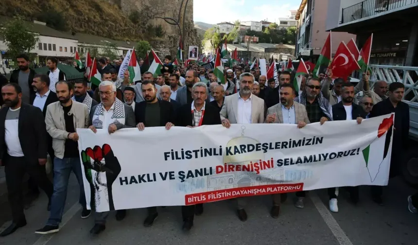 Van ve Bitlis'te İsrail'in Gazze'ye Yönelik Katliamları Protesto Edildi!