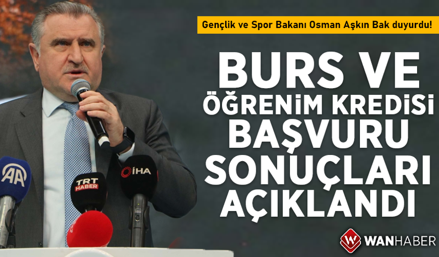 Gençlik ve Spor Bakanlığı burs ve öğrenim kredisi başvuru sonuçları açıklandı