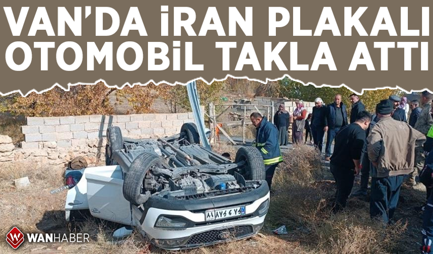 İran plakalı otomobil takla attı: 2 yaralı