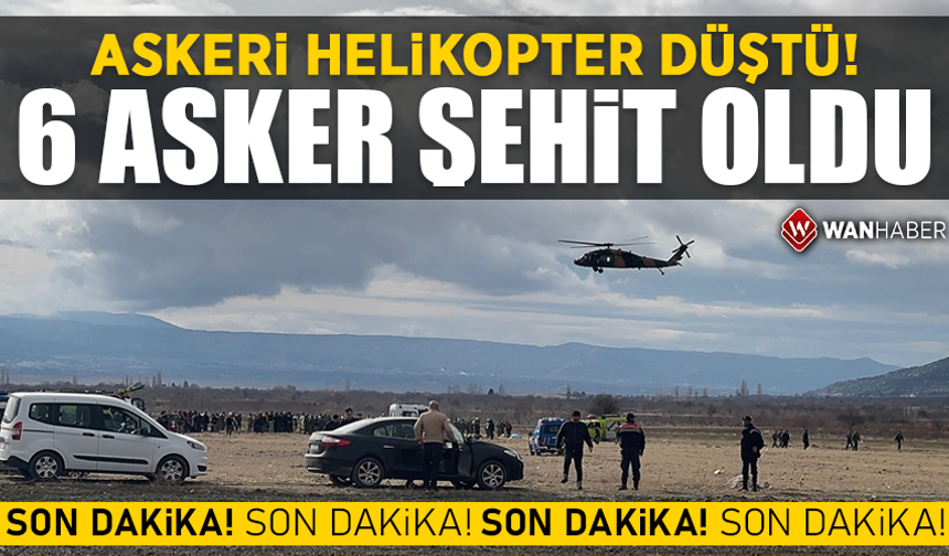 Askeri helikopterin düşmesi sonucu 6 asker şehit oldu