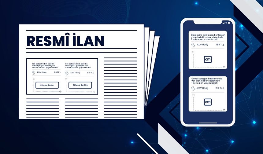 Resmî İlan Fiyat Tarifesi onaylandı