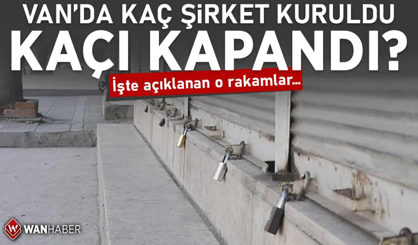 Van’da kurulan ve kapanan işletme sayısı açıklandı