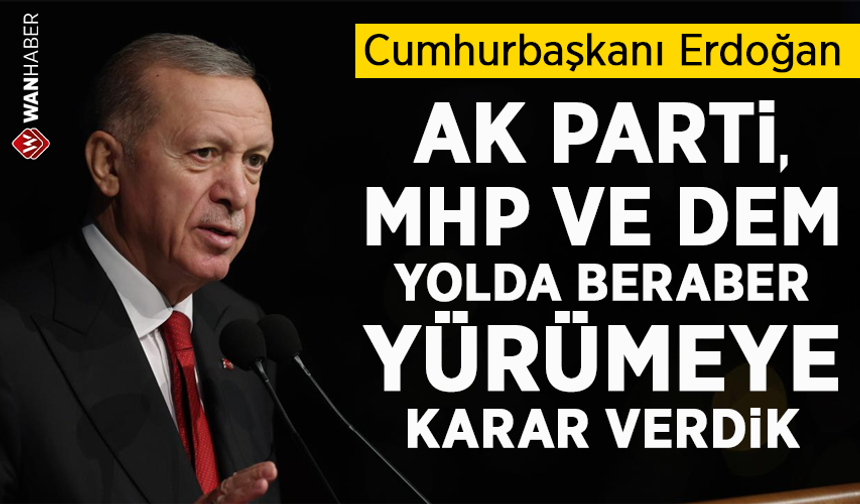 Erdoğan: AK Parti, MHP ve DEM, yolda beraber yürümeye karar verdik