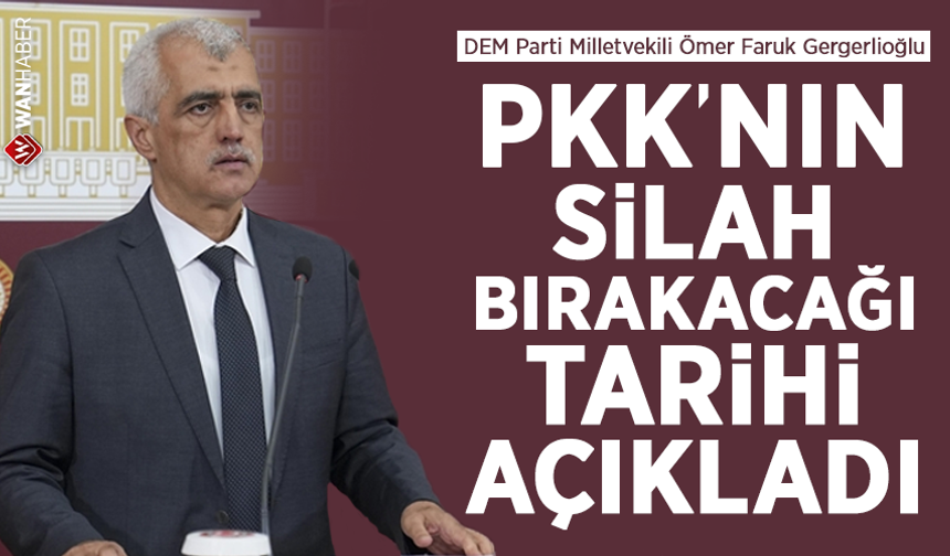 DEM Parti'li Gergerlioğlu, PKK'nın silah bırakacağı tarihi açıkladı