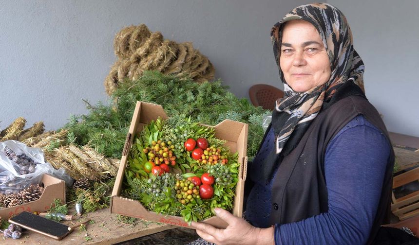 Köylü kadınlardan Avrupa'ya 1 milyon Noel çelengi