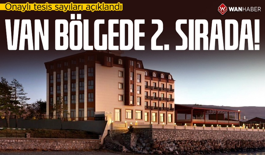 Onaylı tesis sayıları açıklandı: Van bölgede 2. sırada!